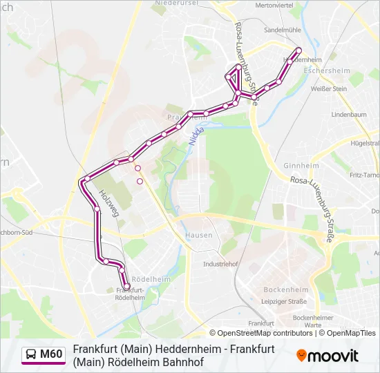 M60 Bus Line Map
