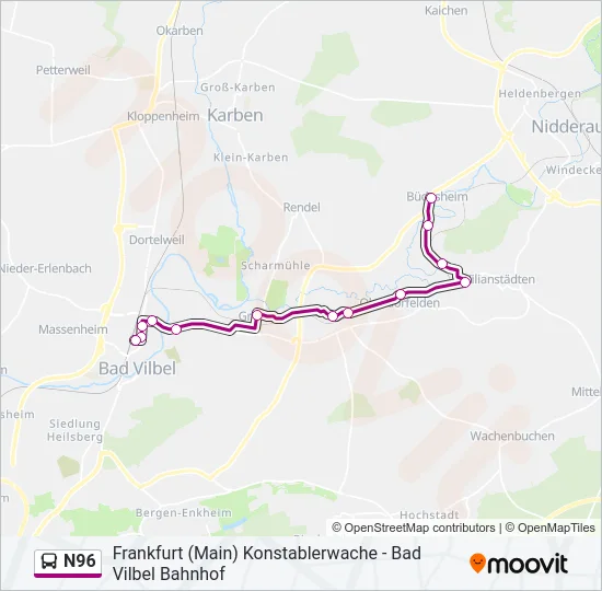 N96 Bus Line Map