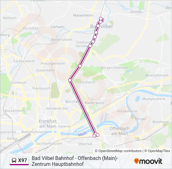 X97 Bus Line Map