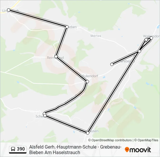 Автобус 390: карта маршрута