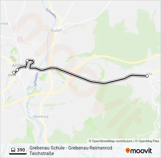390 Bus Line Map