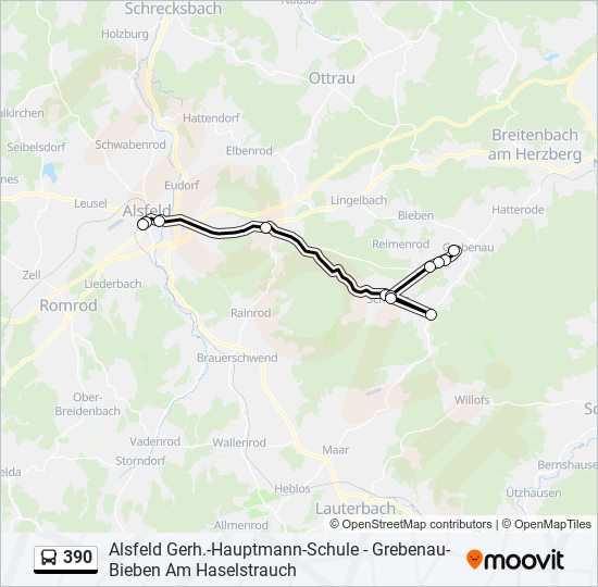 390 Route: Schedules, Stops & Maps - Grebenau Schule (Updated)