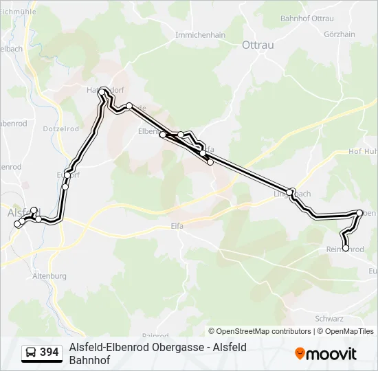 394 Bus Line Map