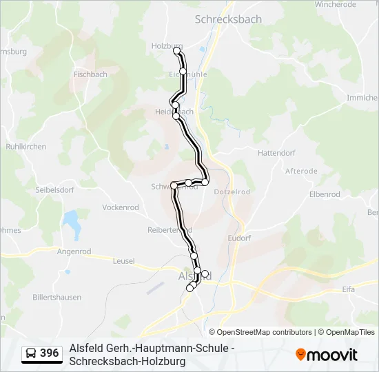 396 Bus Line Map