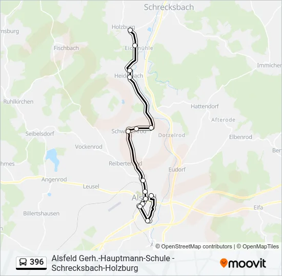 396 Bus Line Map