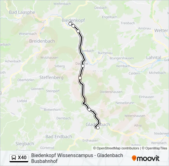 X40 Bus Line Map
