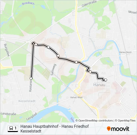 1 Bus Line Map