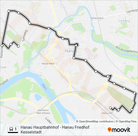 1 Bus Line Map