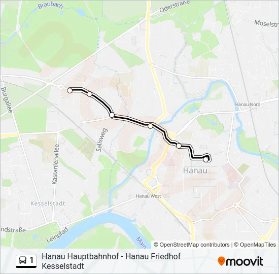 1 Bus Line Map