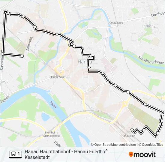 1 Bus Line Map