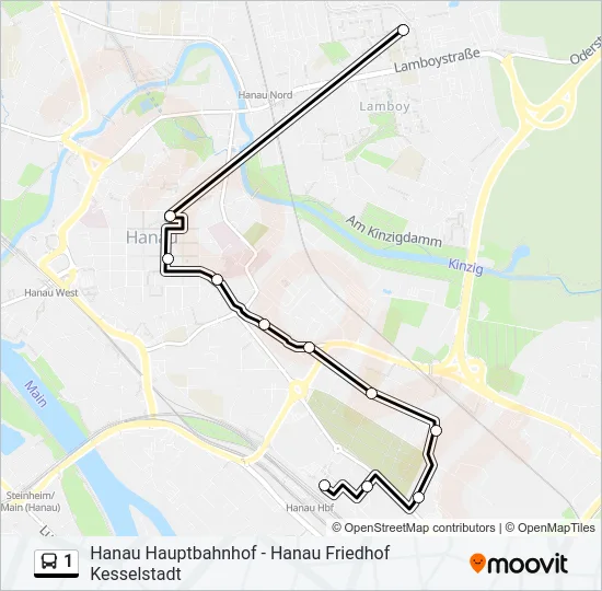 1 Bus Line Map