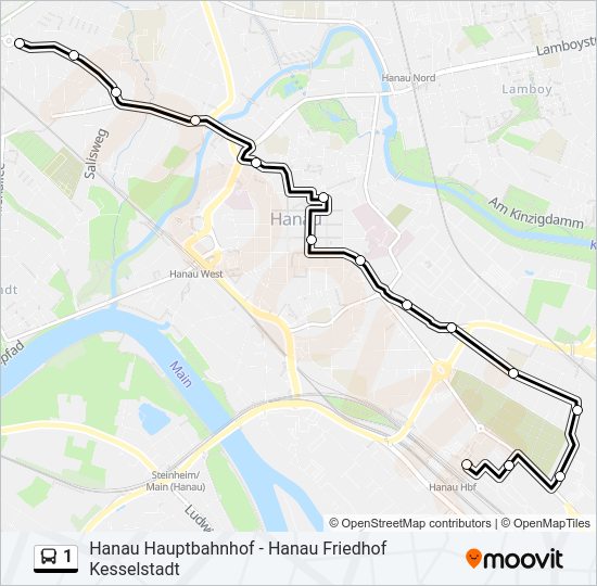 Buslinie 1 Karte
