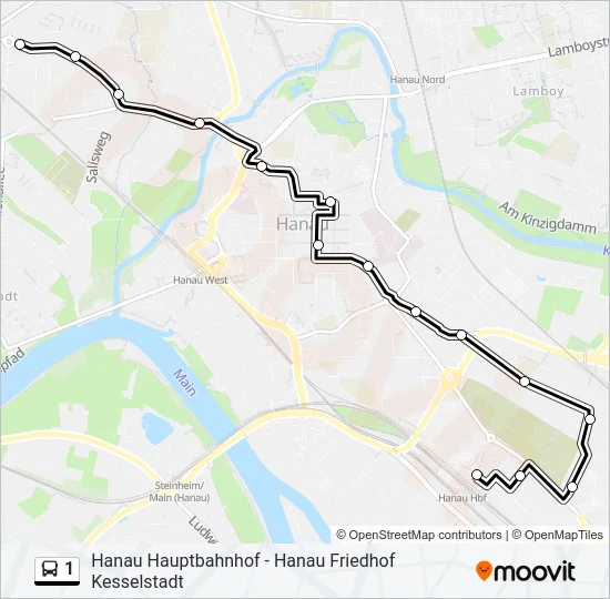 1 Bus Line Map