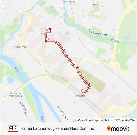 Автобус 2: карта маршрута