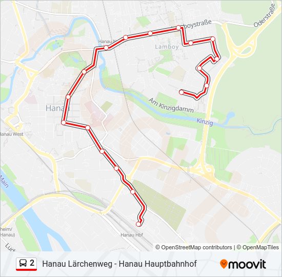 Buslinie 2 Karte