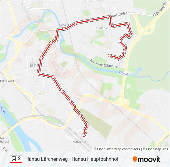 2 Bus Line Map
