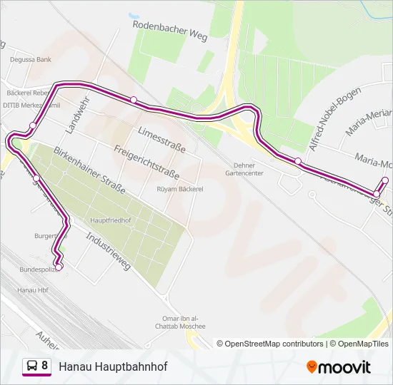 8 Bus Line Map