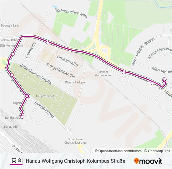 8 Bus Line Map