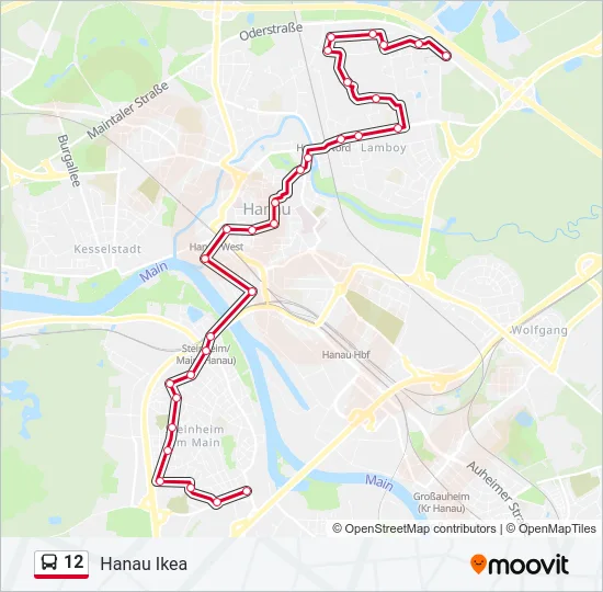 12 Bus Line Map