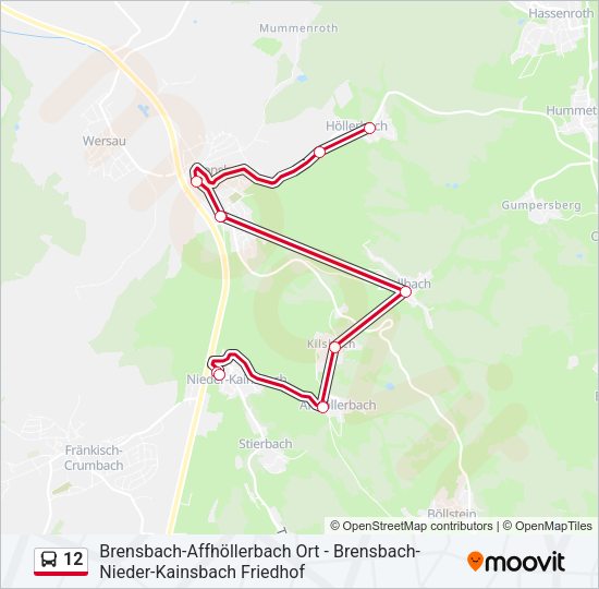 12 Bus Line Map