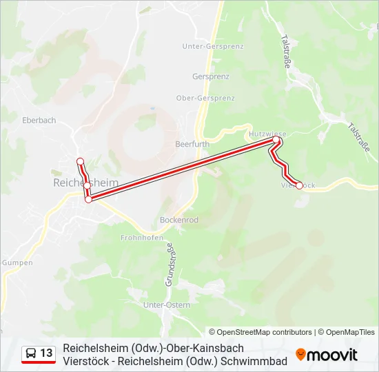 13 Bus Line Map