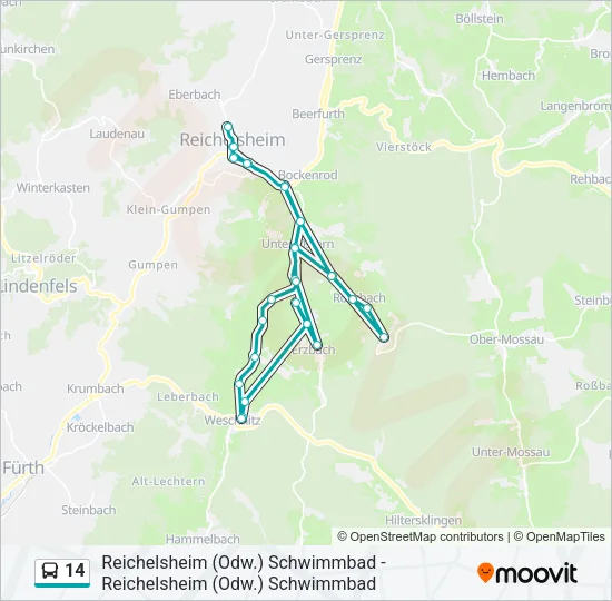 14 Bus Line Map