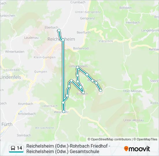 14 Bus Line Map