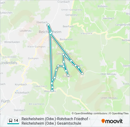 14 Bus Line Map