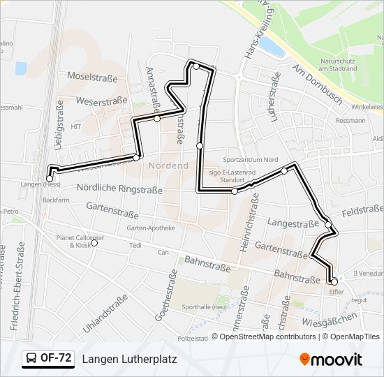 OF-72 Bus Line Map