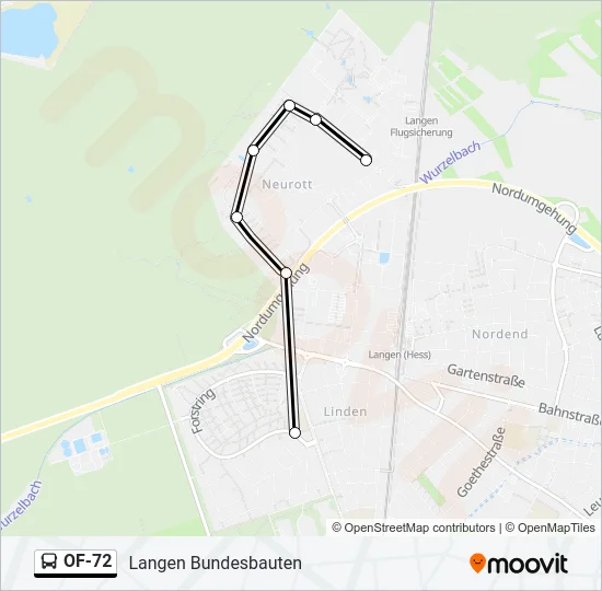 Buslinie OF-72 Karte