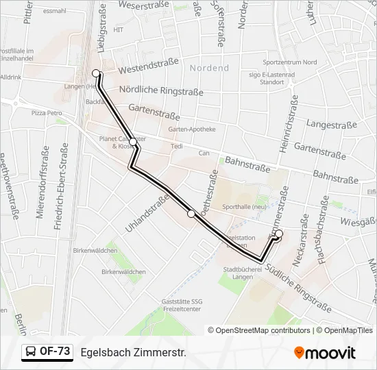 Автобус OF-73: карта маршрута