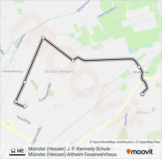 ME Bus Line Map