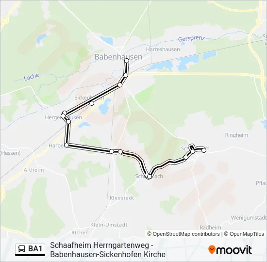 BA1 Bus Line Map