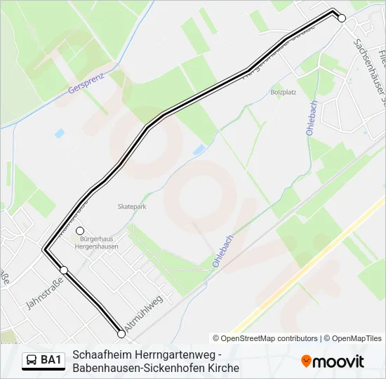 BA1 Bus Line Map