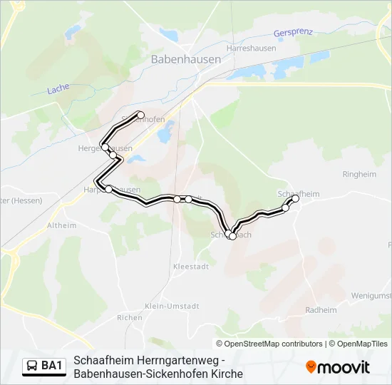 BA1 Bus Line Map