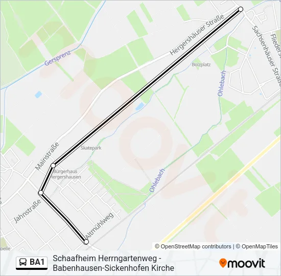 BA1 Bus Line Map
