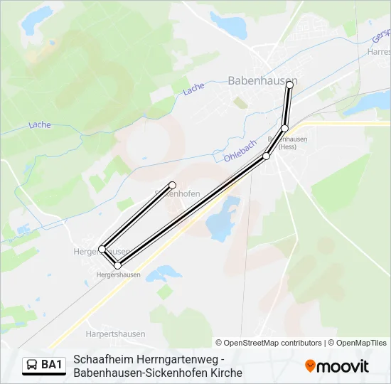 BA1 Bus Line Map