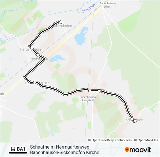 BA1 Bus Line Map