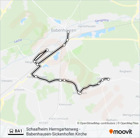 BA1 Bus Line Map