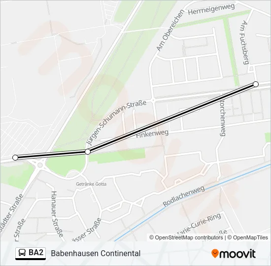 BA2 Bus Line Map