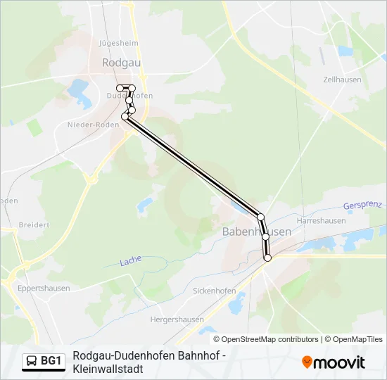 BG1 Bus Line Map