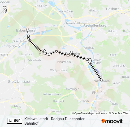 BG1 Bus Line Map