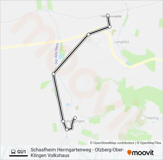 GU1 Bus Line Map