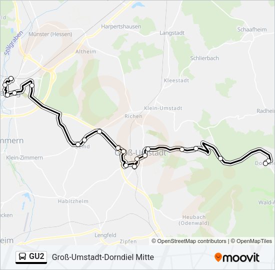 GU2 Bus Line Map