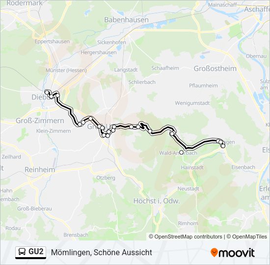 GU2 Bus Line Map