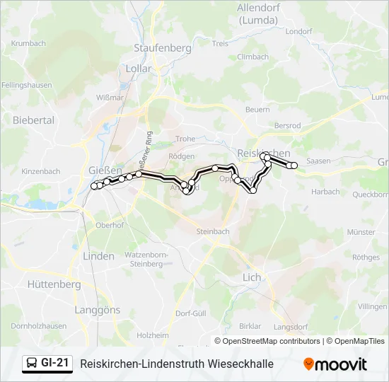 GI-21 Bus Line Map
