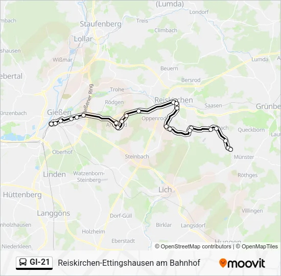 GI-21 Bus Line Map