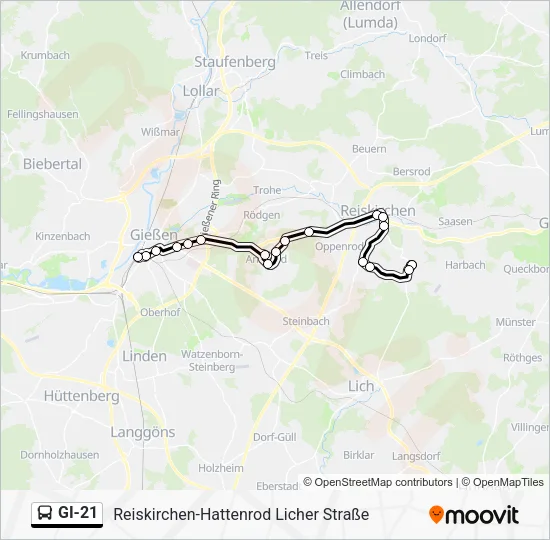 GI-21 Bus Line Map