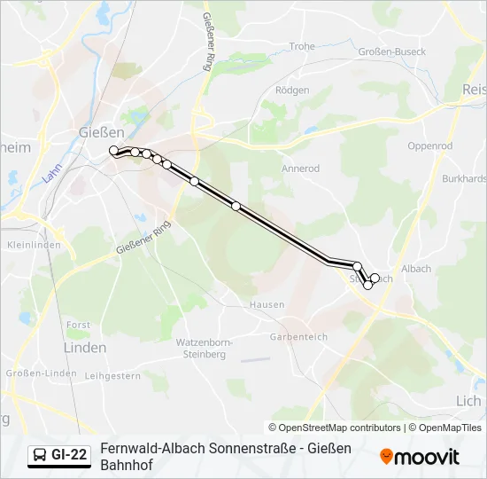 GI-22 Bus Line Map