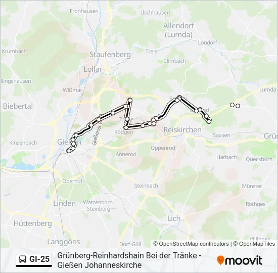 GI-25 Bus Line Map